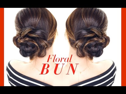 FLORAL Side BUN Hairstyle 👸★ Easy Holiday Updo Hairstyles