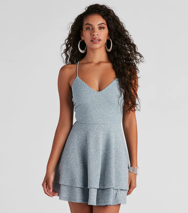 Light blue sparkle skater dress from Windsor